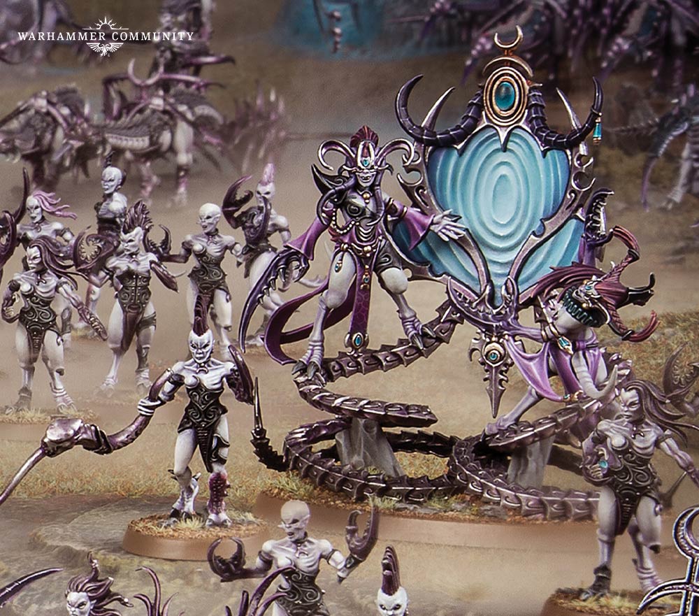 Official Games Workshop promotional image, depicting the Contorted Epitome, a Slaanesh hero.